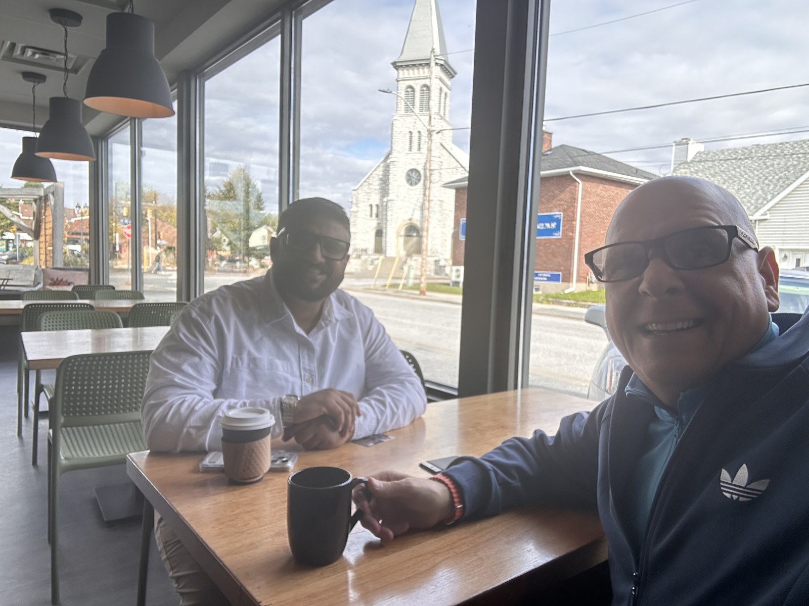 Rahul Malik of Abirah Property Management with Paul Meyers at Gd2Go in North Bay