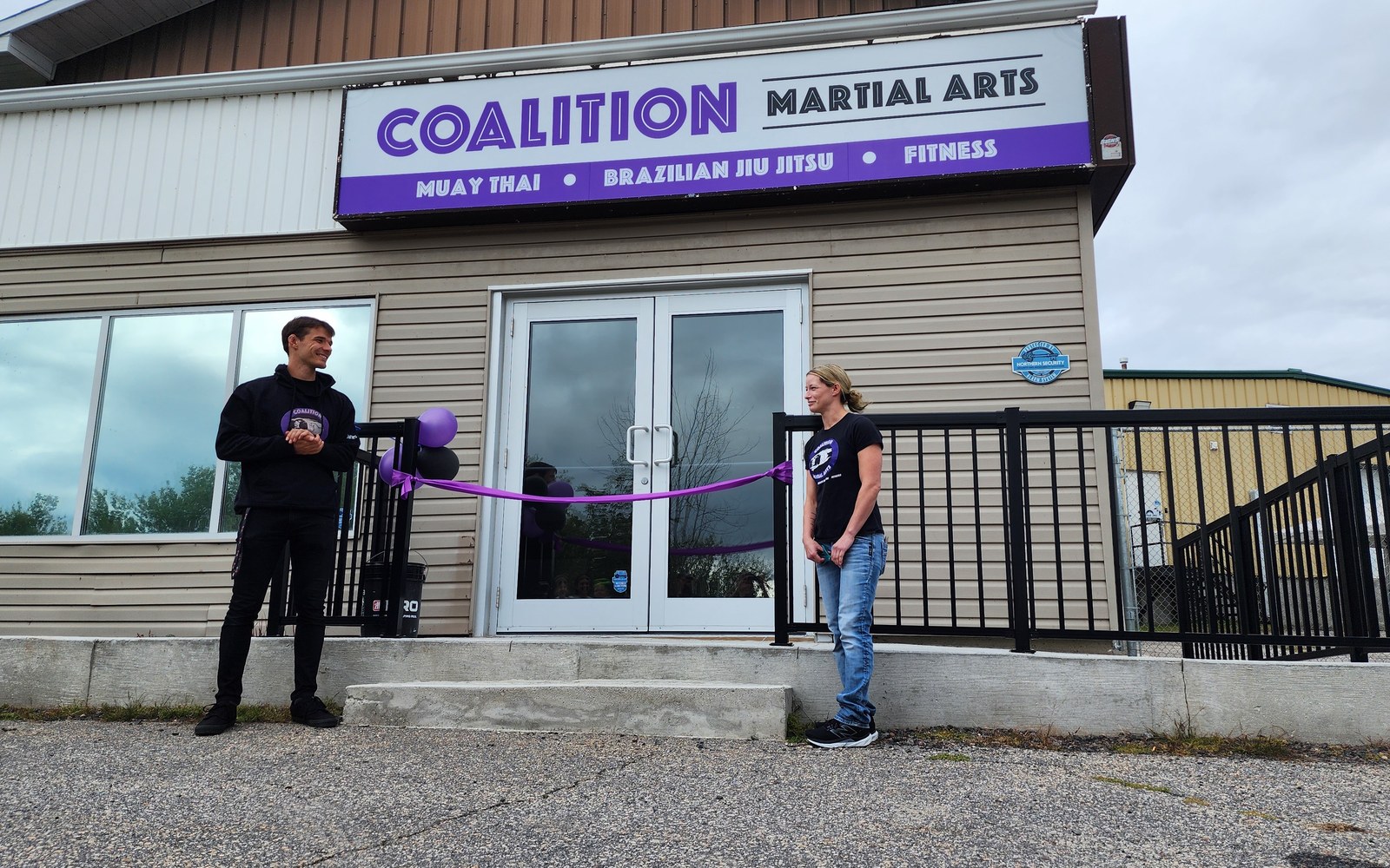 James Klein and Keshia Davidson outside Coalition Martial Arts in North Bay