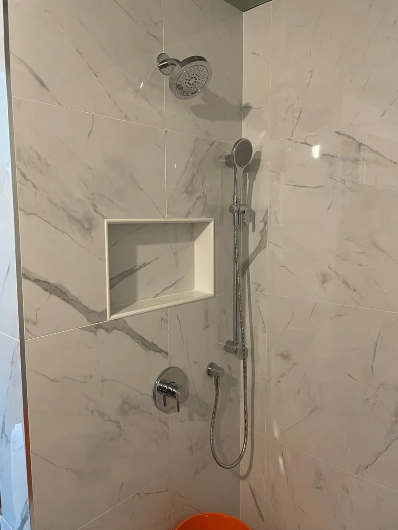 Shower fixtures installed by Harwood Plumbing & Heating